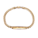 5.5mm Gold Cuban Name Plate Bracelet 10K - White Carat - USA & Canada
